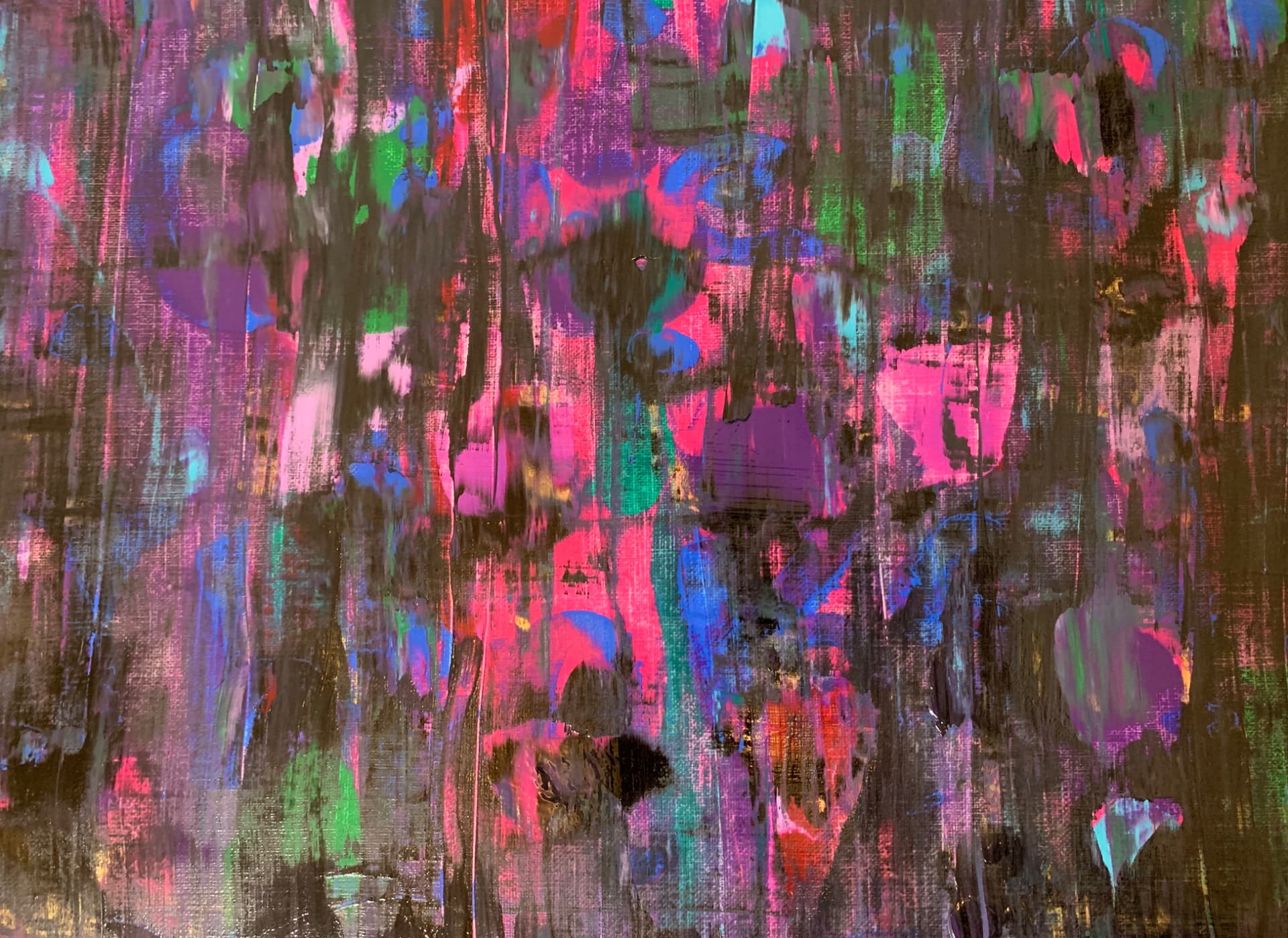 Original abstract acrylic painting by UPSDNRT featured on TikTok