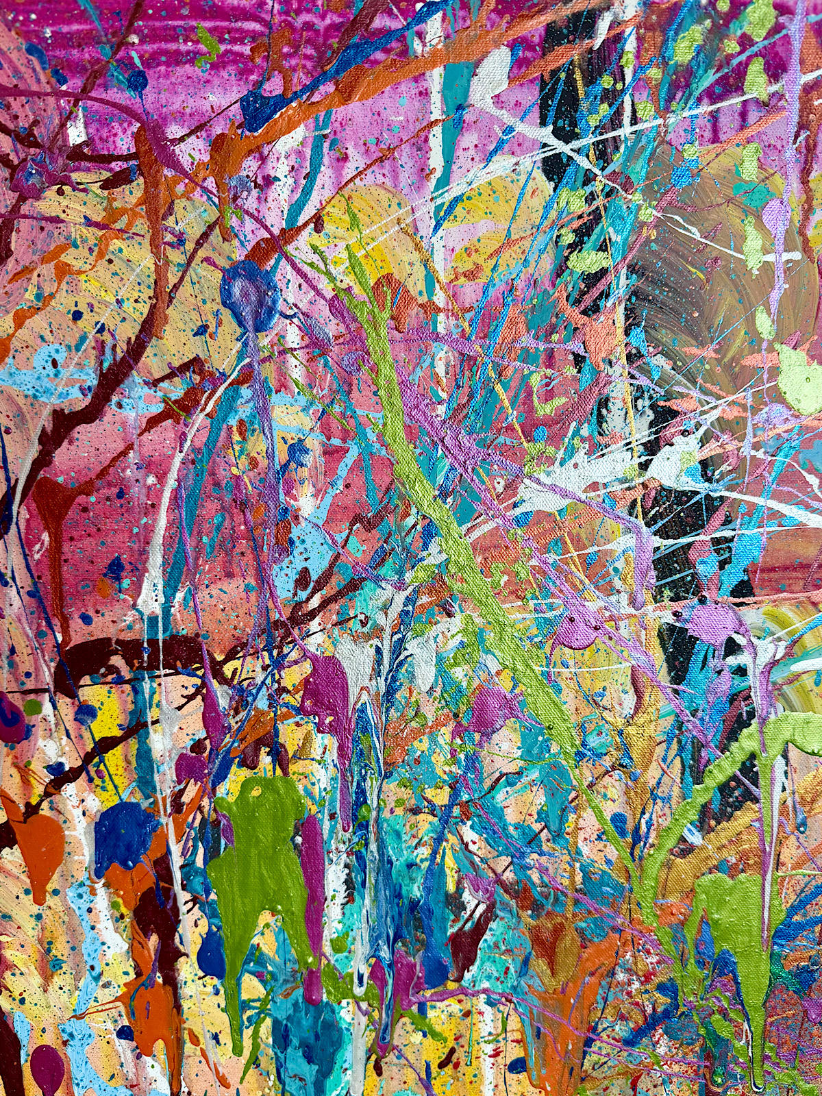 Original upside-down abstract animal painting by UPSDNRT featured on Instagram
