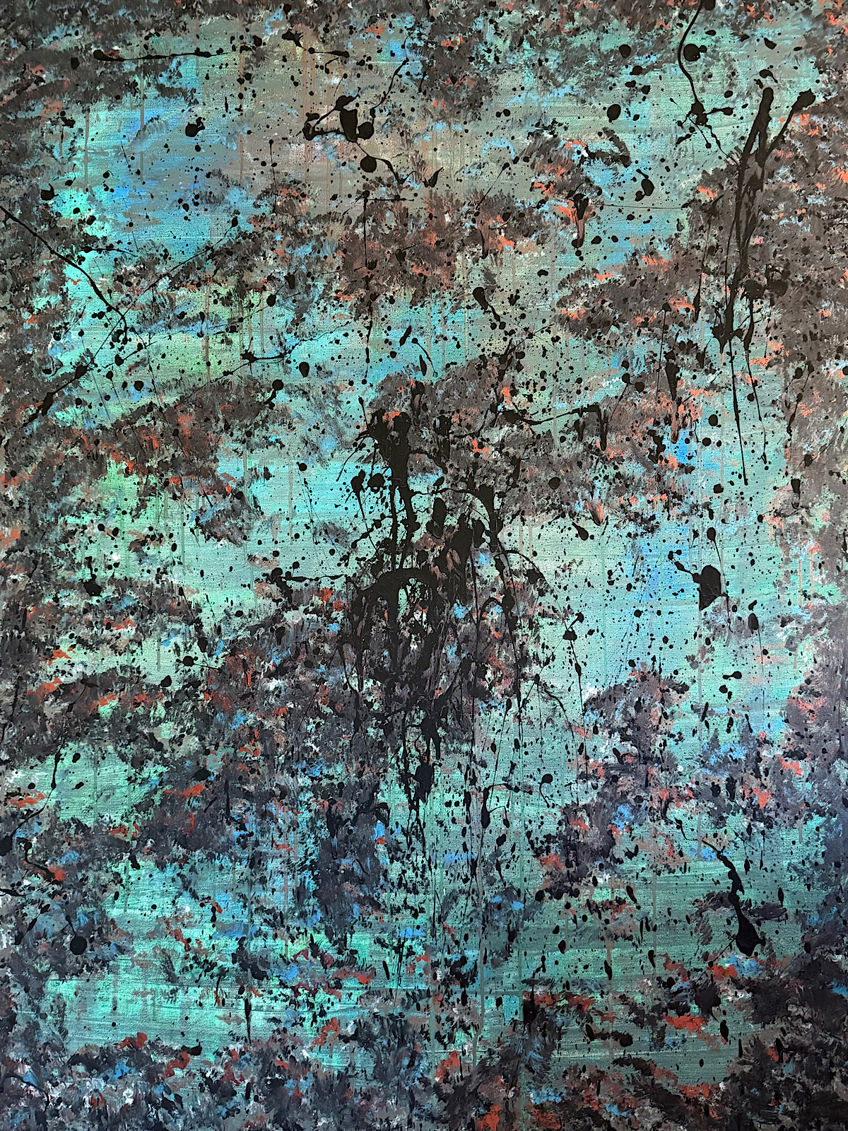 Original upside-down abstract animal painting by UPSDNRT featured on Facebook