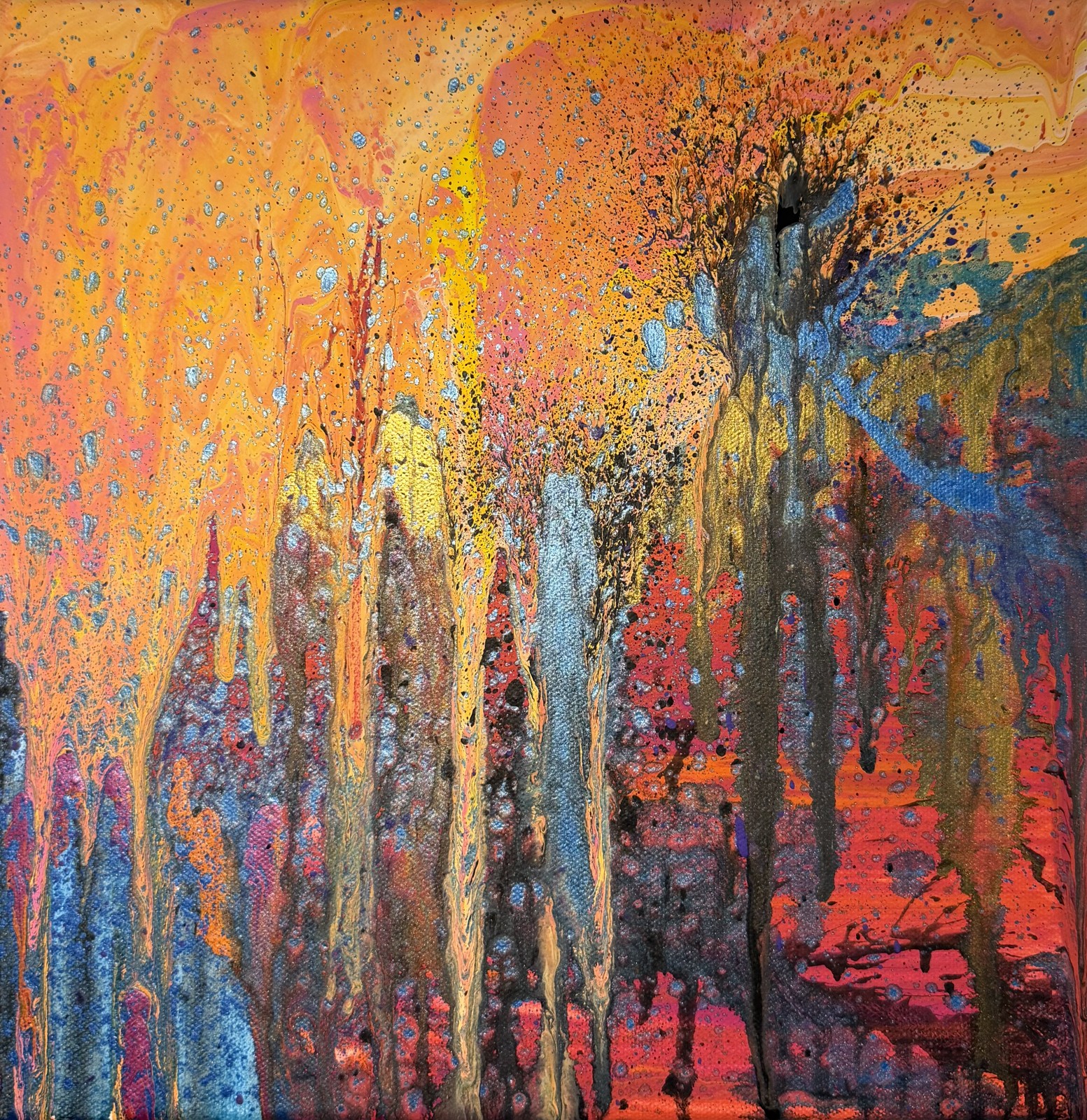 Original upside-down abstract animal painting by UPSDNRT available on Etsy